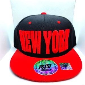 New Authentic New York Snap Back Black & Red